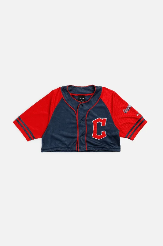 Rework Crop Cleveland Guardians MLB Jersey - S Women’s Hoodie Pullover