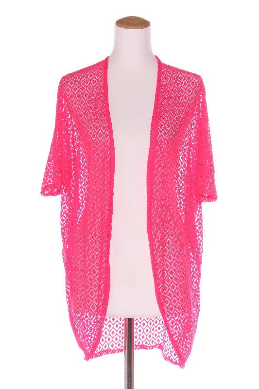 HOME-LEE - Hot pink lace cardi! 10-14 Relaxed Sweatshirt Look