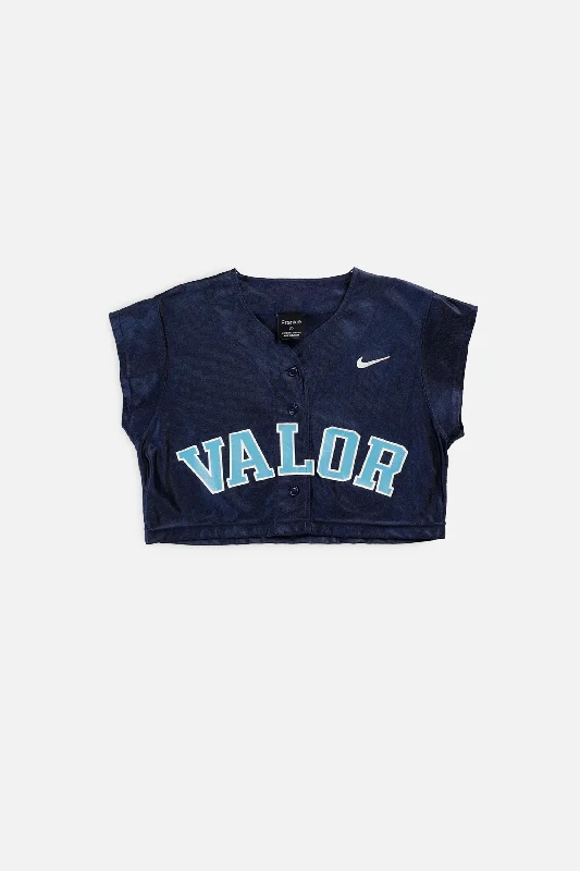 Rework Crop Valor Baseball Jersey - S Pullover Hoodie Sweatshirt Trend