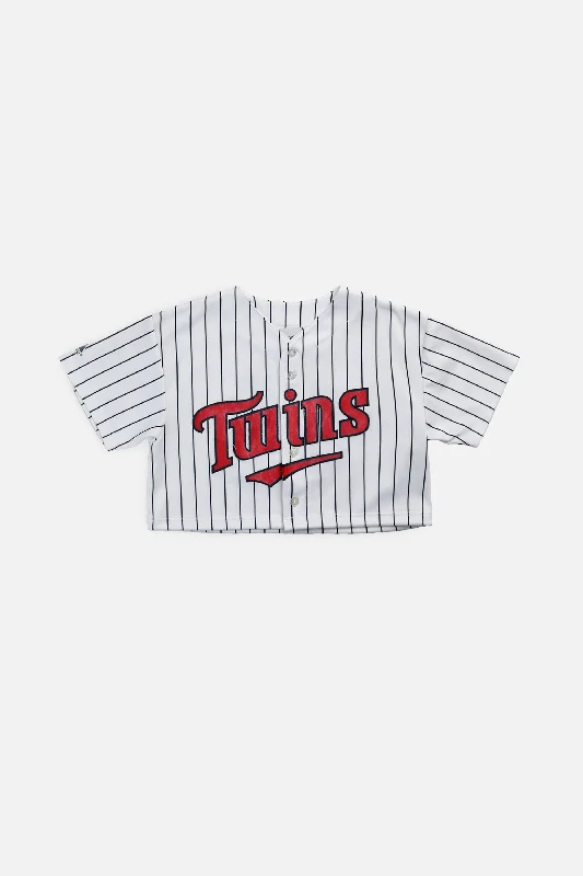 Rework Crop Minnesota Twins MLB Jersey - M Long Sleeve Hoodie