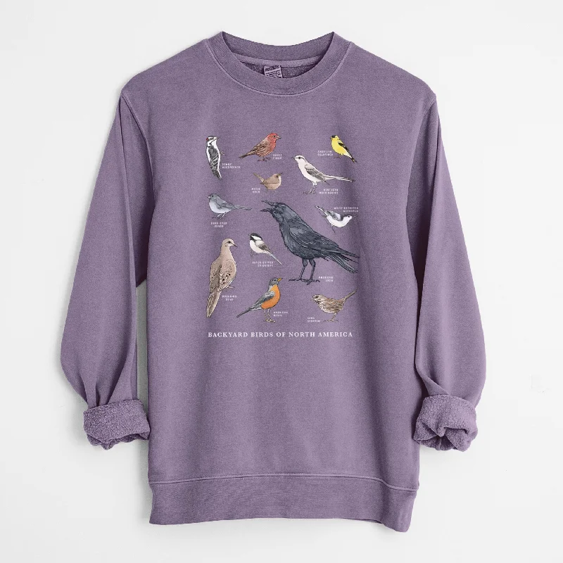 Common Backyard Birds of North America - Unisex Pigment Dyed Crew Sweatshirt Winter Hoodie Sweatshirt