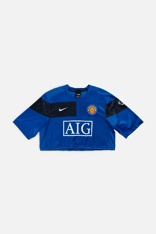 Rework Crop Manchester Soccer Jersey - XL Comfort Hoodie Sweatshirt