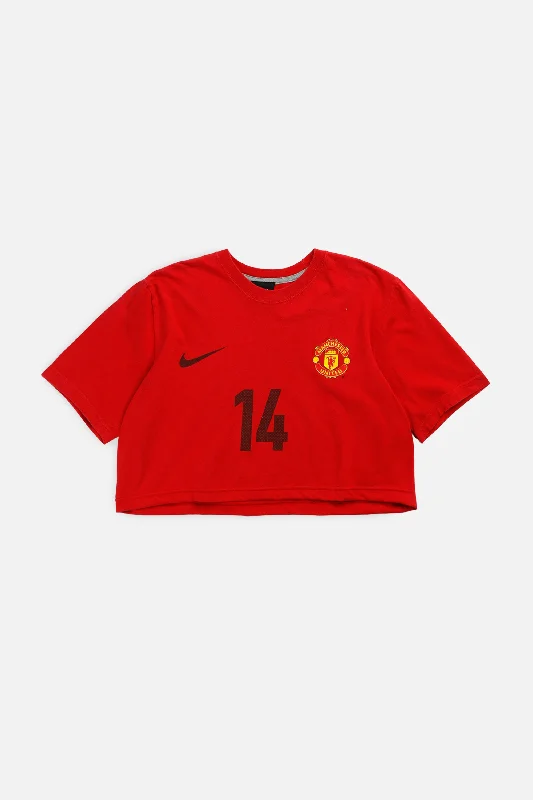 Rework Crop Manchester Soccer Tee - M Comfy Sweatshirts for Women