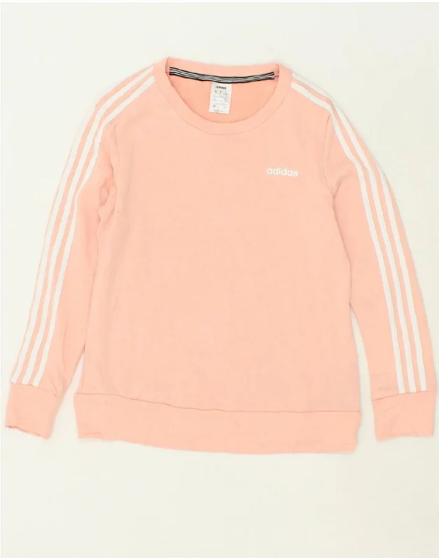 ADIDAS Womens Sweatshirt Jumper UK 8/10 Small Pink Cotton Elegant sweaters