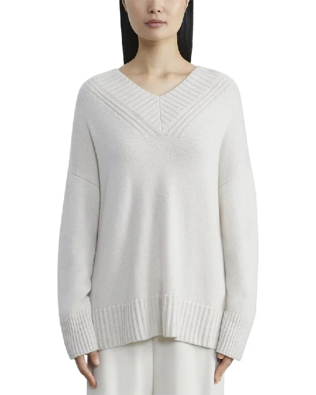 Lafayette 148 New York Plus Deep V-Neck Cashmere Sweater Women's sweaters