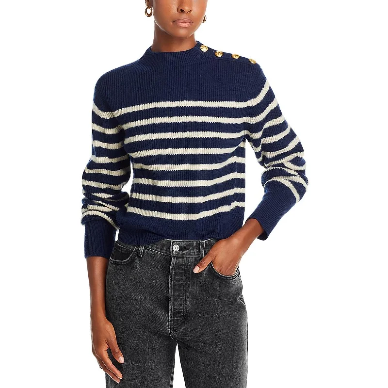 Nancy Womens Knit Ribbed Pullover Sweater Cropped sweaters