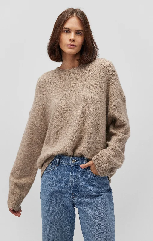 FUZZY SWEATER IN COBBLESTONE MELANGE Expensive sweaters