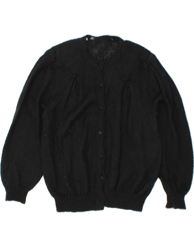 VINTAGE Womens Cardigan Sweater UK 16 Large Black Edgy sweaters