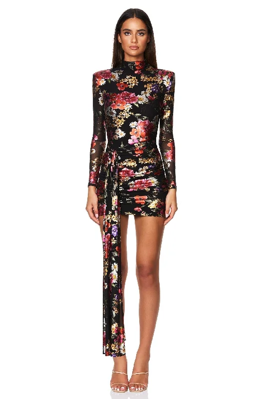 Electric Floral LS Mini Best mini dresses for summer vacation