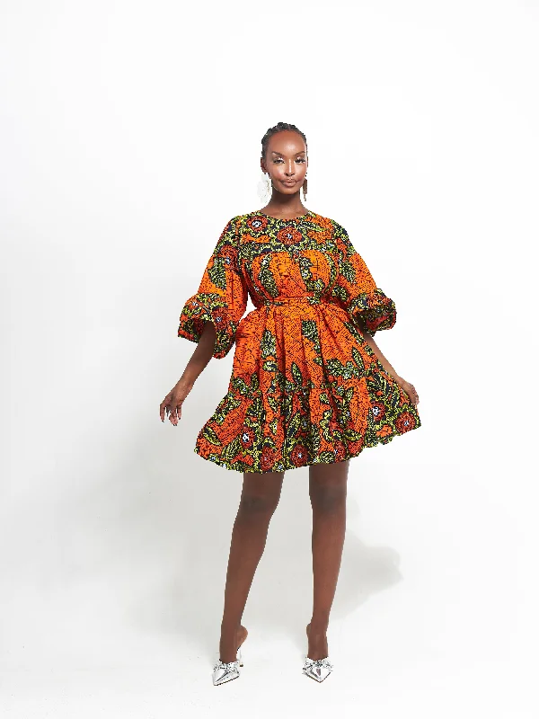 OYIN African Print Tiered Mini Dress Cotton mini dresses