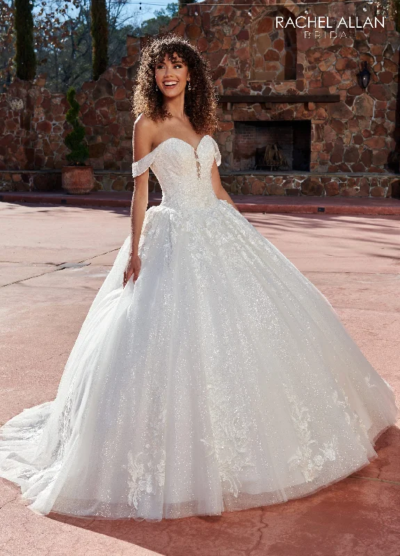 Applique Sweetheart Bridal Gown by Rachel Allan RB6123 Lace Back Wedding