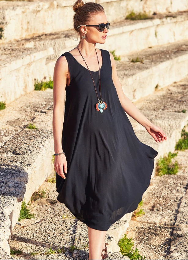 Bohemian Boat Neck Bolt Cut Gypsy Midi Black Dress Urban Outfitters midi dresses