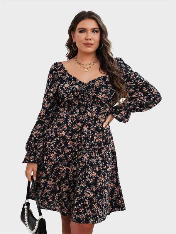 Midsize Sweetheart Neck Floral Midi Dress Elegant midi dresses