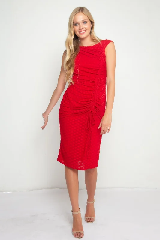 Urchin Cinched Midi Dress – Red Best midi dresses for date night