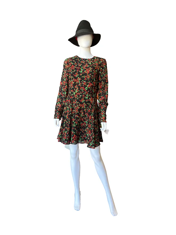 Valentino Long Sleeves Floral Print Midi Dress /44 Expensive midi dresses