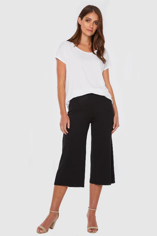 Bamboo Culottes - Black Cotton unclassified skirts