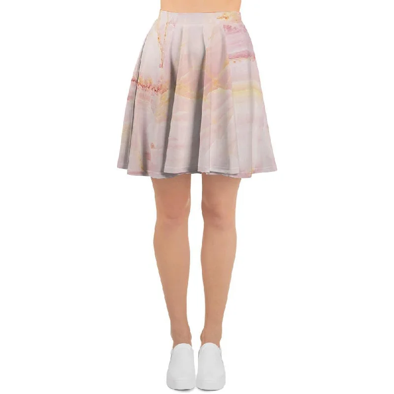 Natural Pink Marble Women's Skirt Soft fabric unclassified skirts