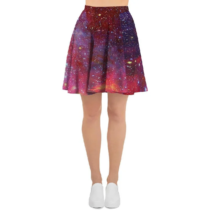 Nebula Red Galaxy Space Women's Skirt Mesh unclassified skirts