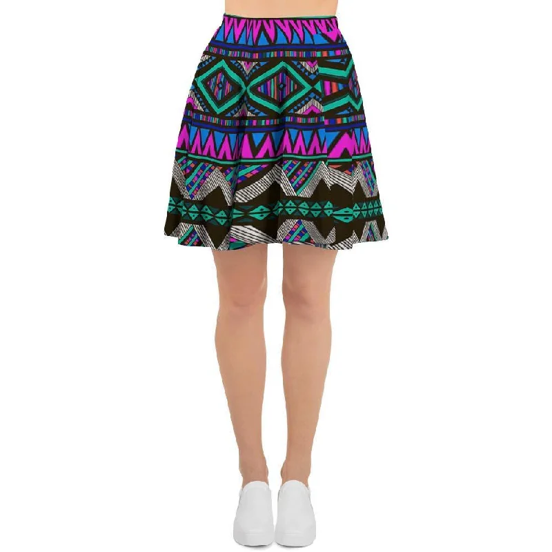 Neon Color Indian Aztec Trippy Women's Skirt Minimalist unclassified skirts