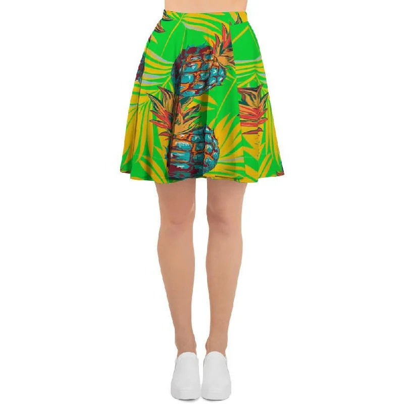 Neon Pineapple Hawaiian Print Women's Skirt Monochrome unclassified skirts