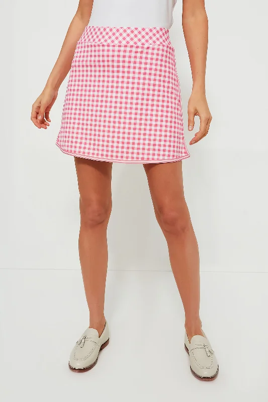 Pink Gingham 16 Inch Karrie Golf Skirt Smocked unclassified skirts