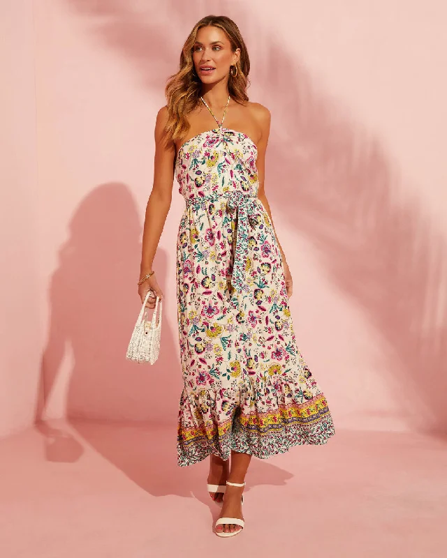 Greyson Halter Floral Maxi Dress Luxury maxi dresses