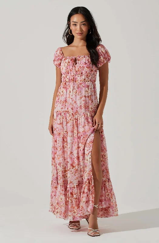 Roseline Off Shoulder Floral Maxi Dress Vacation maxi dresses