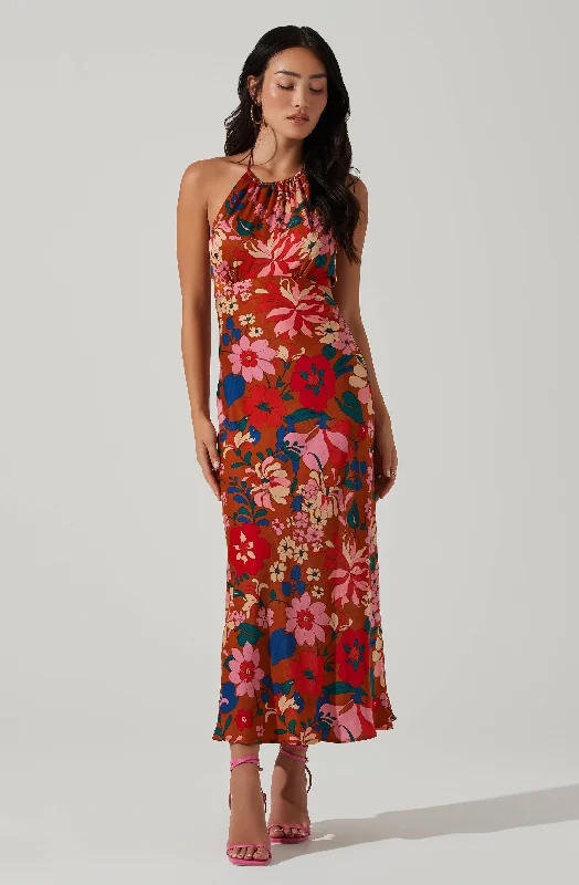 Talitha Floral Halter Maxi Dress Glamorous maxi dresses