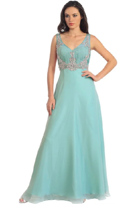 Prom Long Dress with Beaded Sheer Straps Must-have maxi dresses for this season