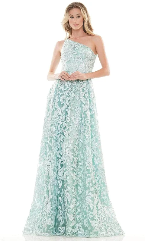 Colors Dress - Asymmetrical Lace A-Line Gown 2657 - 1 pc Sea Green In Size 4 Available Best party dresses for hourglass body shape