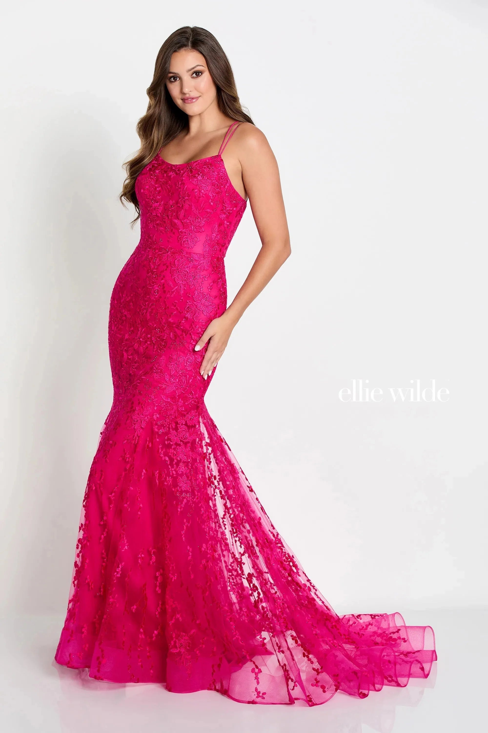 Ellie Wilde EW122032 - Embroidered Mermaid Prom Gown Best party dresses for curvy figures