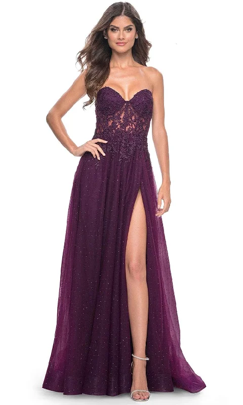 La Femme 32253 - Embroidered Strapless A-Line Prom Gown Bachelorette party dresses