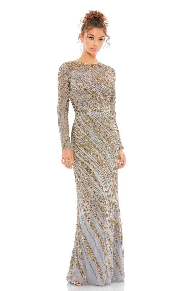 Mac Duggal - Bateau Neck Beaded Evening Dress 5240 Discounted party dresses