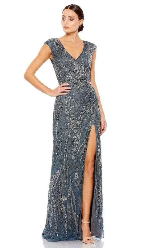 Mac Duggal - Deep V-Neck Evening Dress 5227 - 1 pc Charcoal In Size 4 Available Expensive party dresses