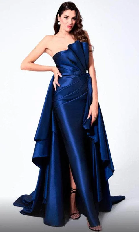 MNM COUTURE N0446 - Strapless Straight Across Evening Gown Office party dresses