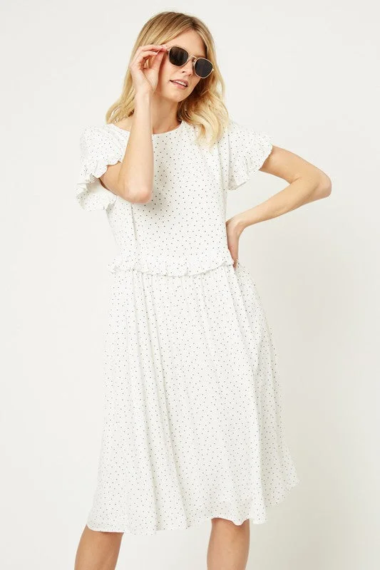 Allie Polka Dot Swing Dress Off-shoulder unclassified dresses