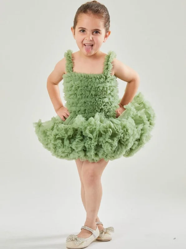 Ballerina Girl Baby Girl Dress in Sage Bold pattern unclassified dresses