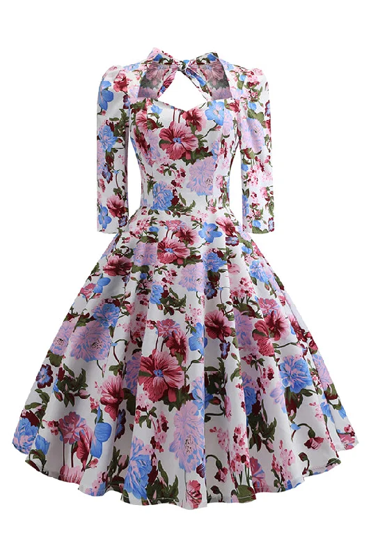 Elegant Floral Print A-line Dress Hot new arrivals in floral dresses