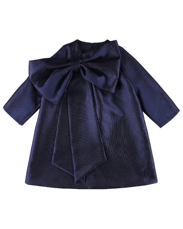 CAROLINE BOSMANS Gloss Blue Bow Dress Cotton unclassified dresses