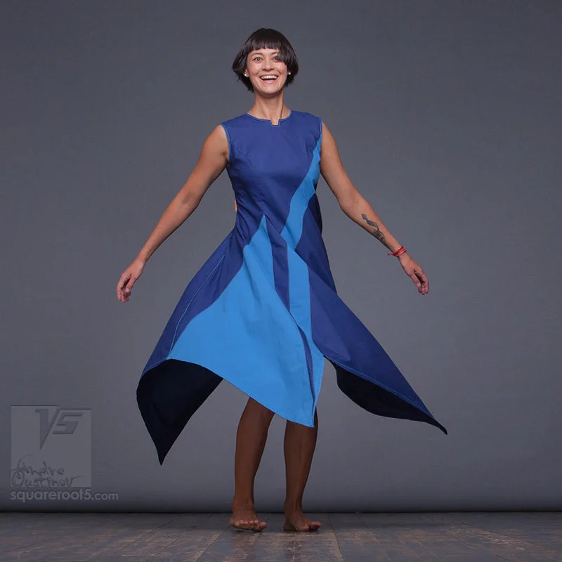 Dress "Dolphin" Model "UC" Ultramarine-Cerulean Wrap unclassified dresses