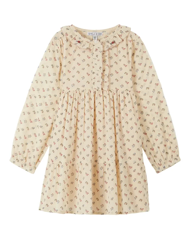 EMILE ET IDA AW24 Ruffled Collar Tiny Flower Dress Polka dot unclassified dresses