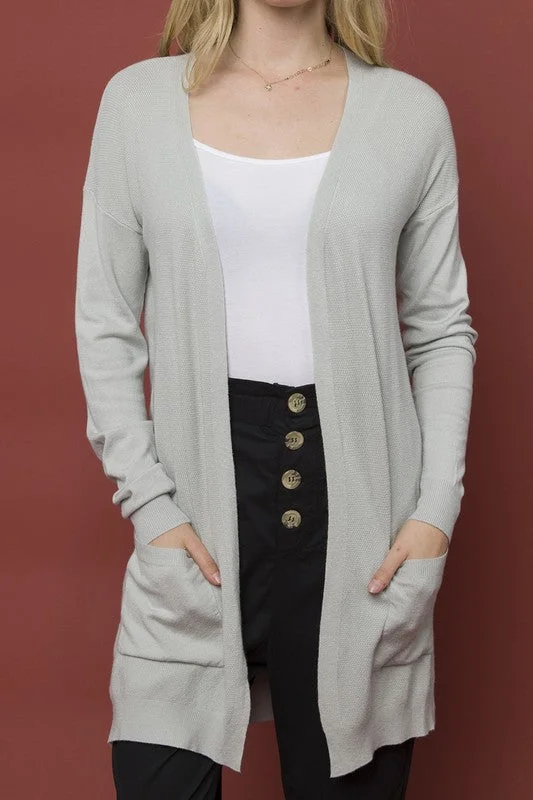 Fallin' for Fall Cardigan in Warm Grey Smocked unclassified dresses