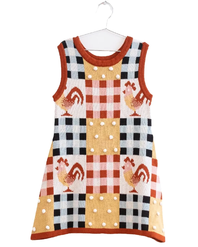 FISH & KIDS AW23 Knit Chicken Intarsia Sleeveless Knit Dress Casual unclassified dresses