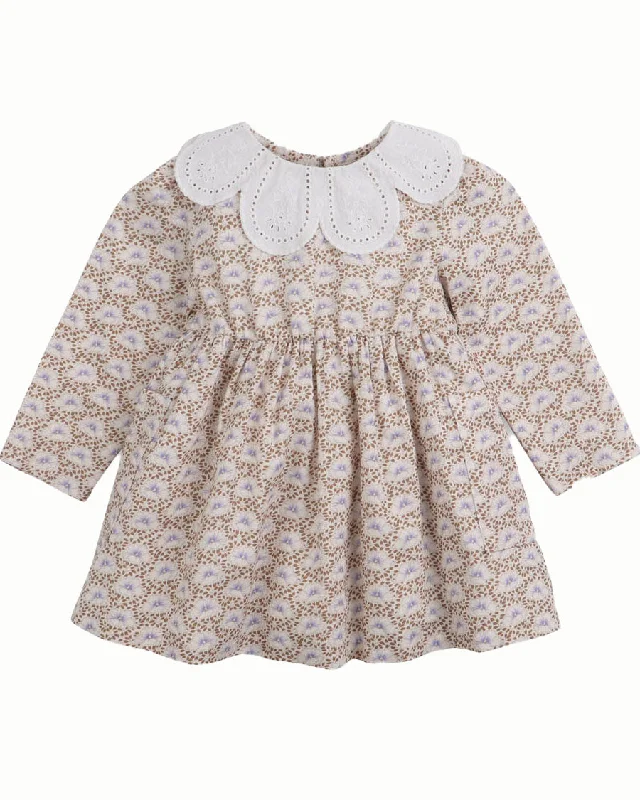 GINGERSNAPS Baby Embroidered Flower Collar Dress Soft fabric unclassified dresses