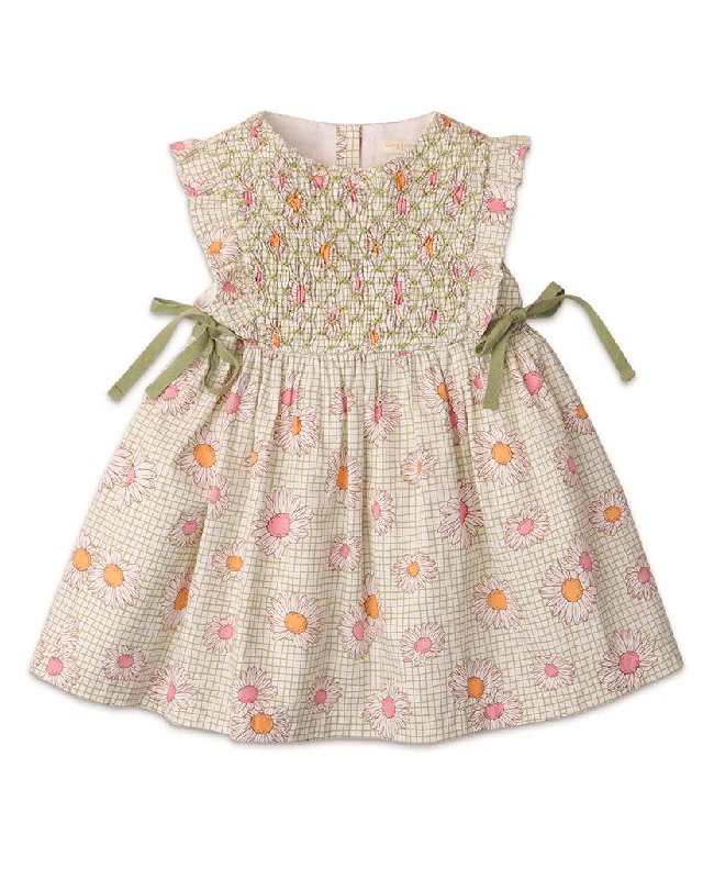 GINGERSNAPS SS24 Baby Growing Together Smocked Daisy Dress A-line unclassified dresses