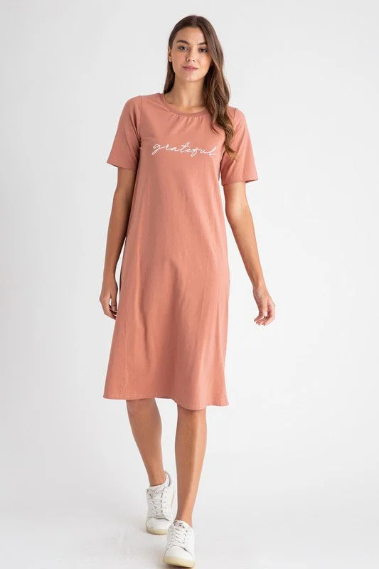 Grateful Tee Dress in Rust Lace unclassified dresses