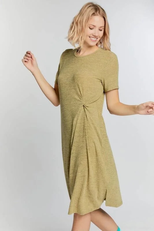 Janelle Tee Dress in Heathered Mustard Summer unclassified dresses