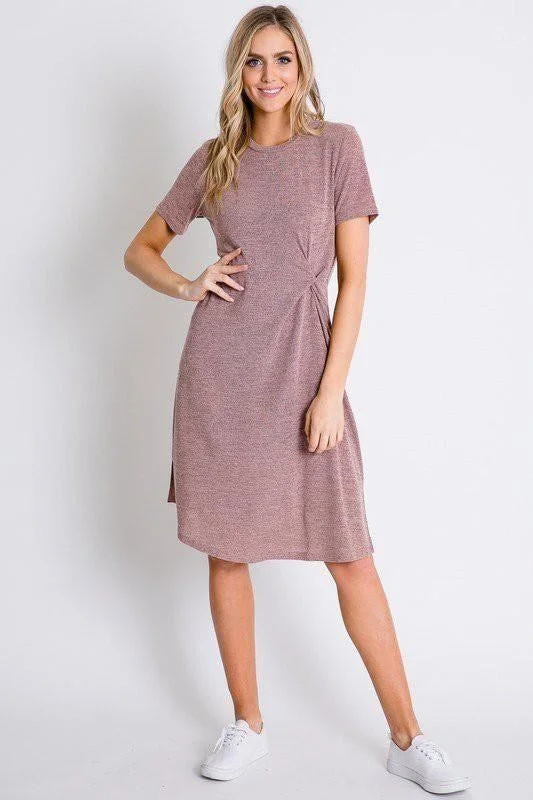 Janelle Tee Dress in Heathered Rose Breathable unclassified dresses