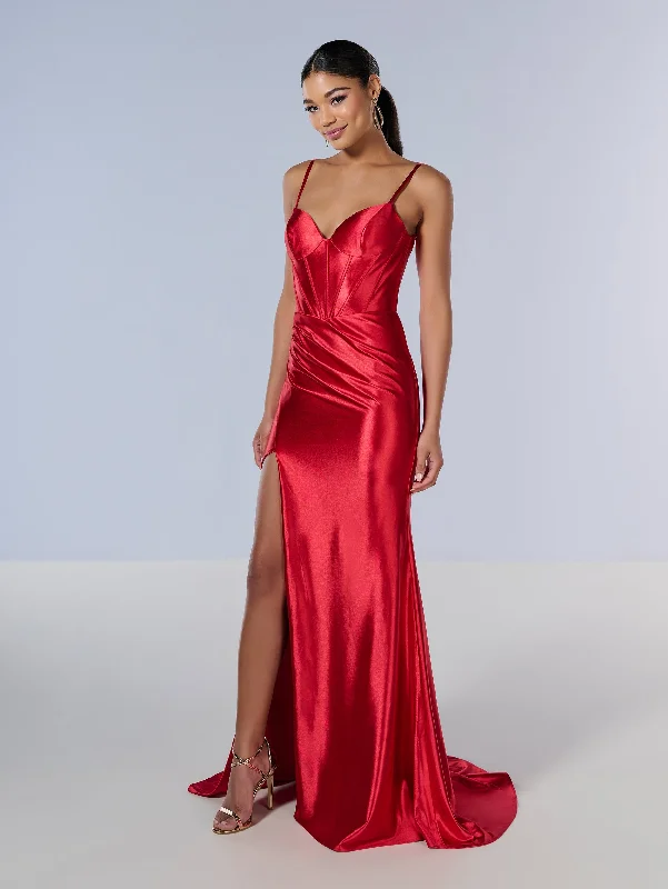 Jersey Sleeveless Slit Gown by Tiffany Designs 16177 Halter unclassified dresses