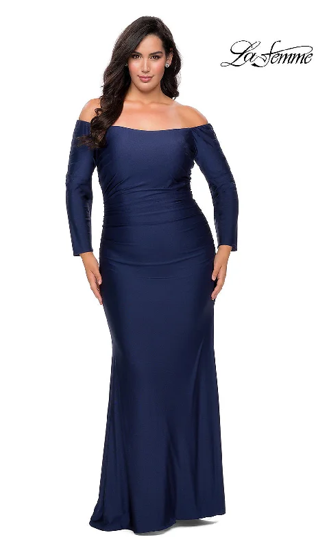 Off-the-Shoulder La Femme Plus-Size Prom Dress Stylish unclassified dresses